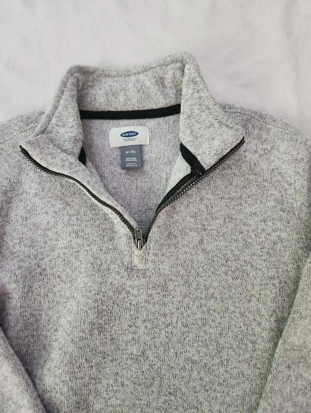 Old Navy Light Heather Gray Half-Zip Pullover Sweater Sweatshirt